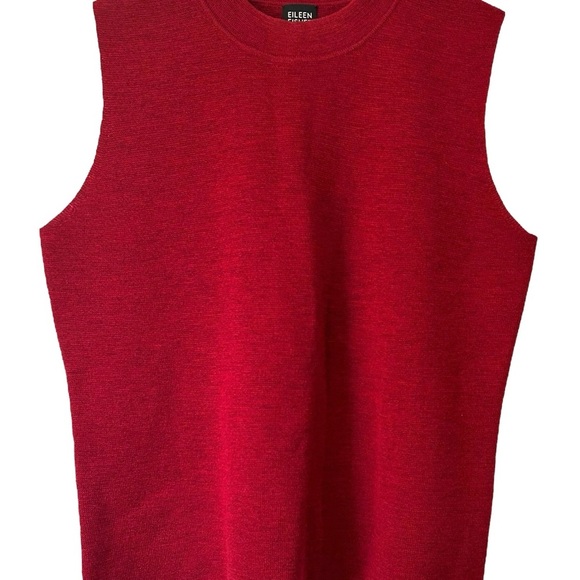 Eileen Fisher Tops - Eileen Fisher Merino Wool Sleeveless Top Sweater Women's Large Red Italian Yarn